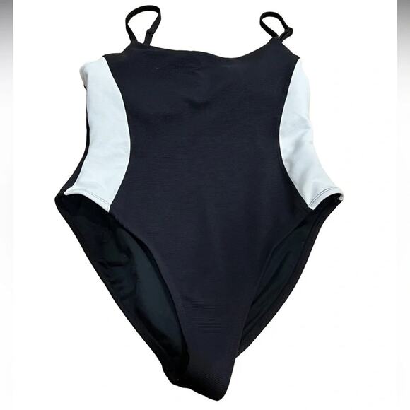 WILO The Label Black/White Color block  One Piece Swimsuit Size S NWT - Picture 1 of 7